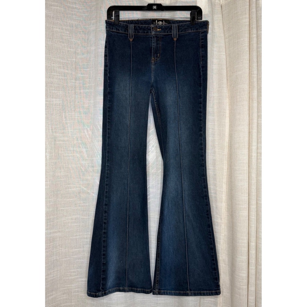 Y2K Vintage LEI‎ Flare Jeans Bareback Stretch Mid Rise Dark Wash Size 11/29